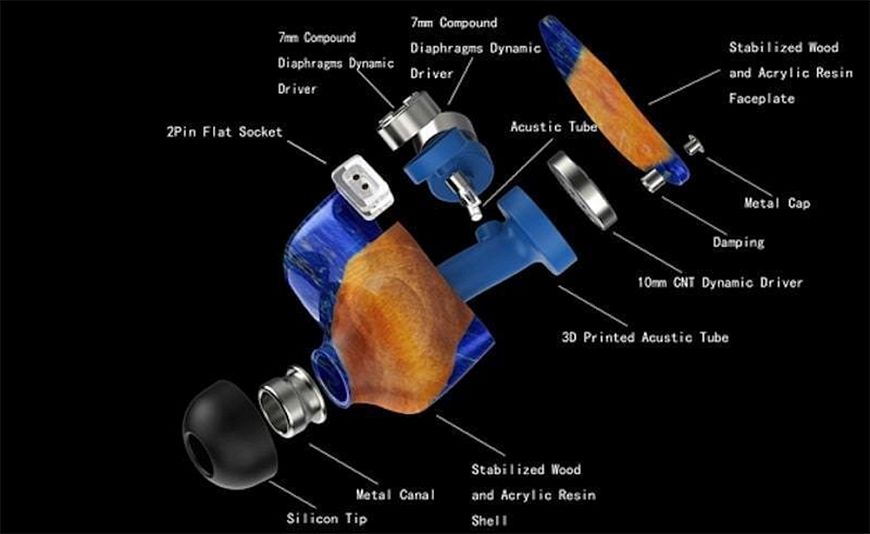 Unique Melody 3D Terminator - in-ear headphones in wooden cases Unique Melody 3D Terminator - in-ear headphones in wooden cases