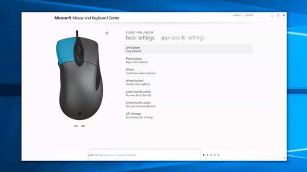 Configuring Microsoft Classic IntelliMouse
