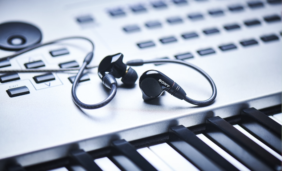 Sony IER-M7 headphones on electronic keyboards