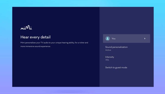 Mimi Sound Personalization on Philips TVs