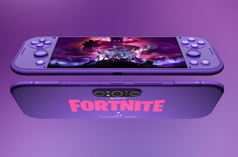 Handheld game console and Sony PlayStation smartphone in one device. Quality renders published