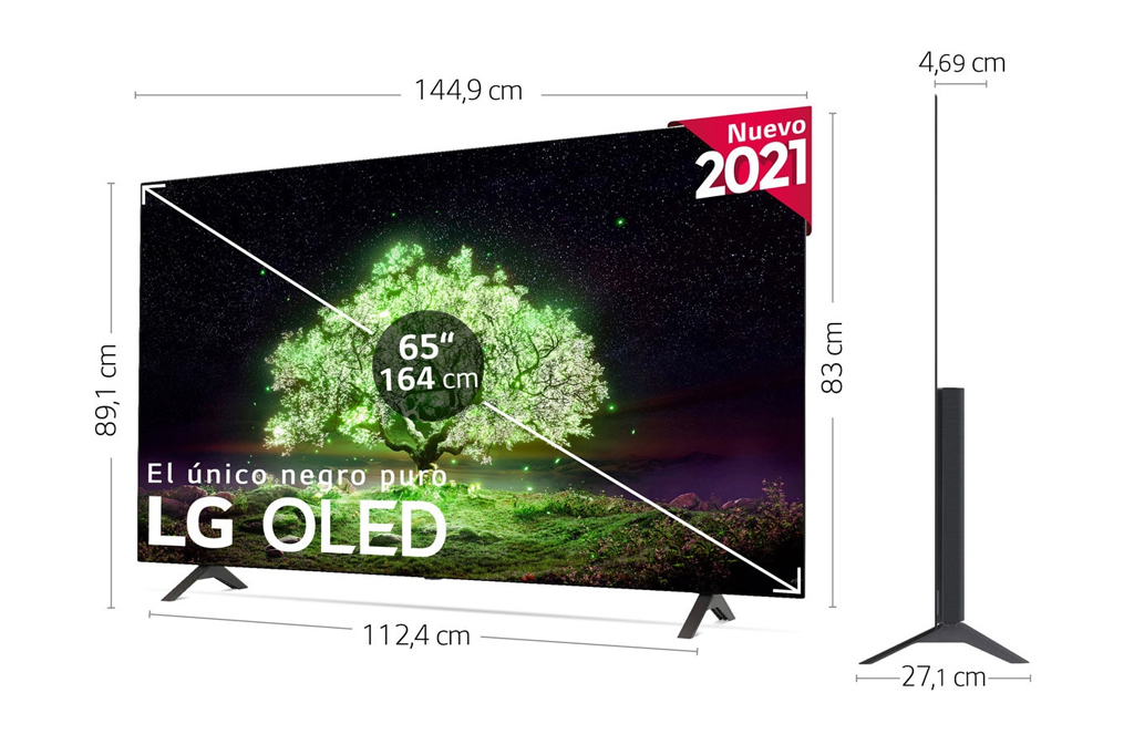 LG OLED65A16LA TV compact measurements