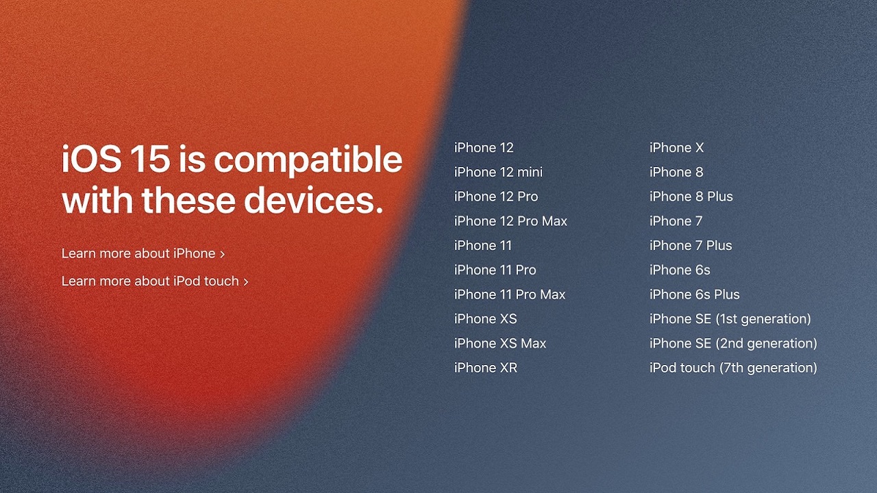ios 15 compatible models