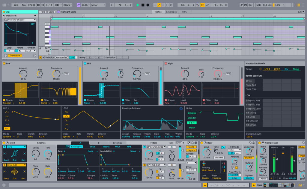 ustrojstva roar i meld v sostave ableton live 12