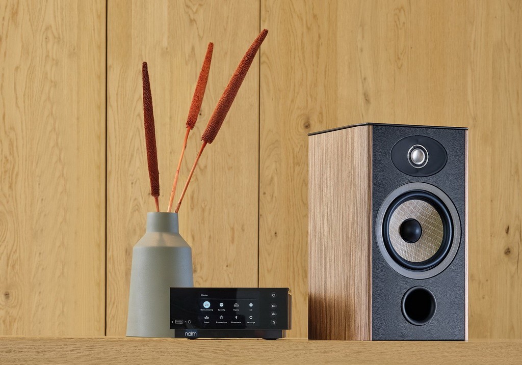 The Focal Aria Evo XN°1 uses a 165mm midrange/bass driver with a sandwich cone.