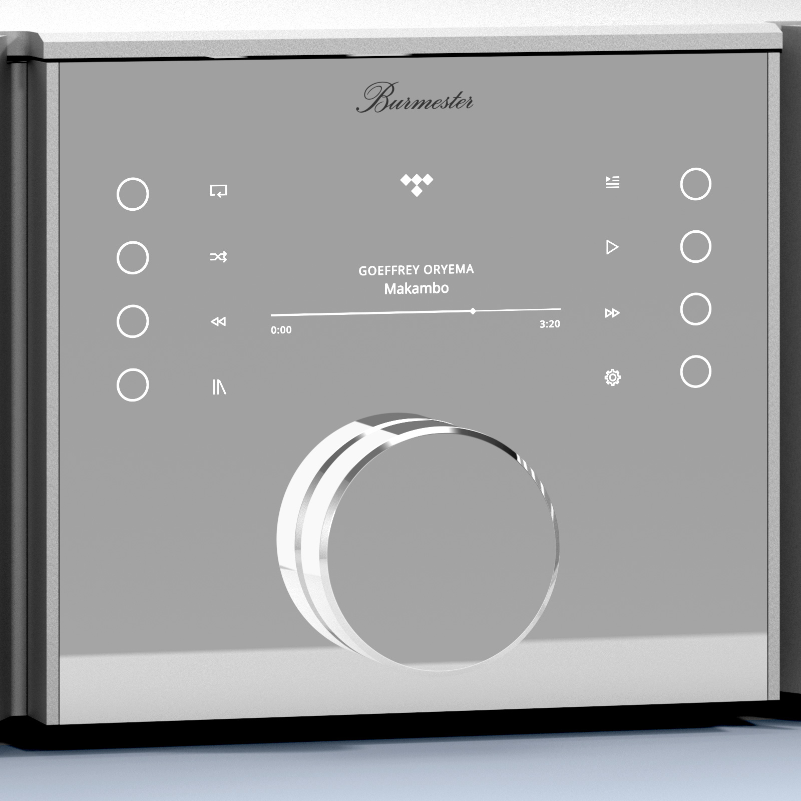The Burmester 232 features a newly designed single, multi-functional control interface known as the HaptiControl dial.