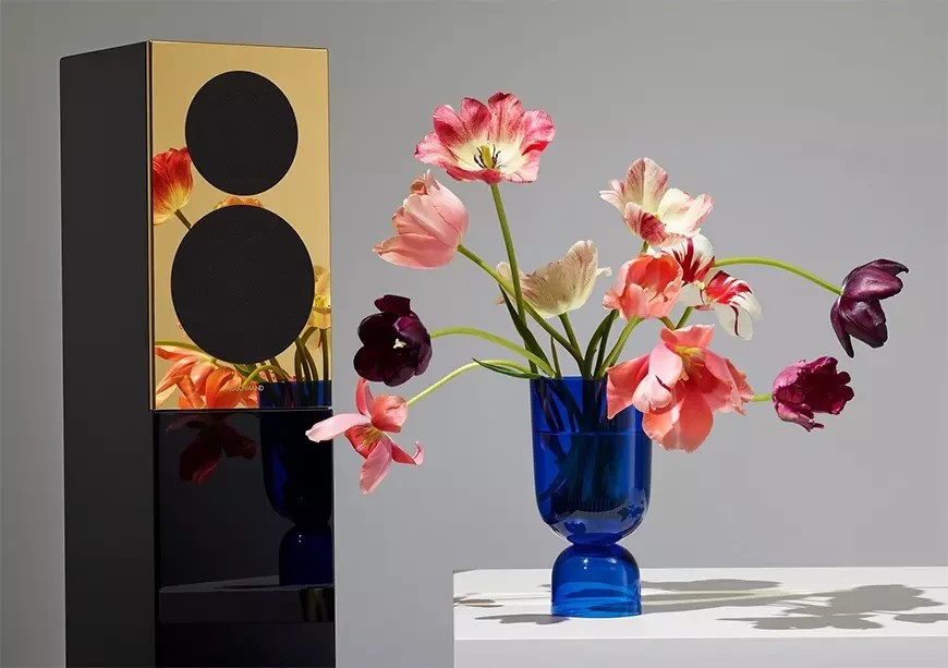 The Houchmand M1 speakers, measuring 103 x 19 x 25 cm (H x W x D), are active three-way speakers with a coaxial midrange/tweeter driver