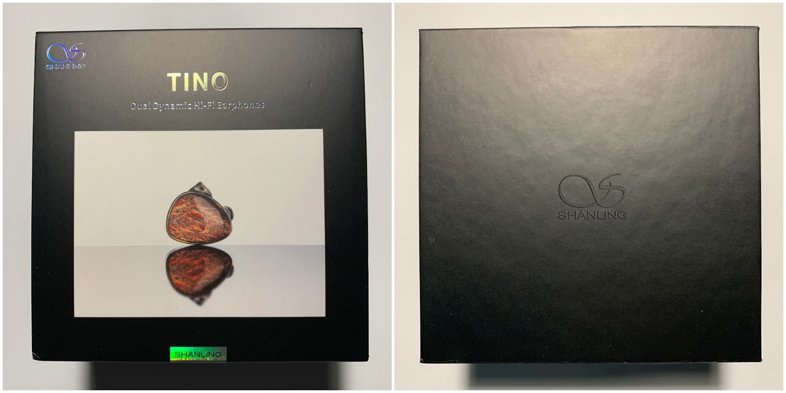 The Shanling Tino headphones come in a square, rather massive two-layer black box. It consists of a beautiful colored cover made of thin cardboard and a main hard box with a magnetic lid.