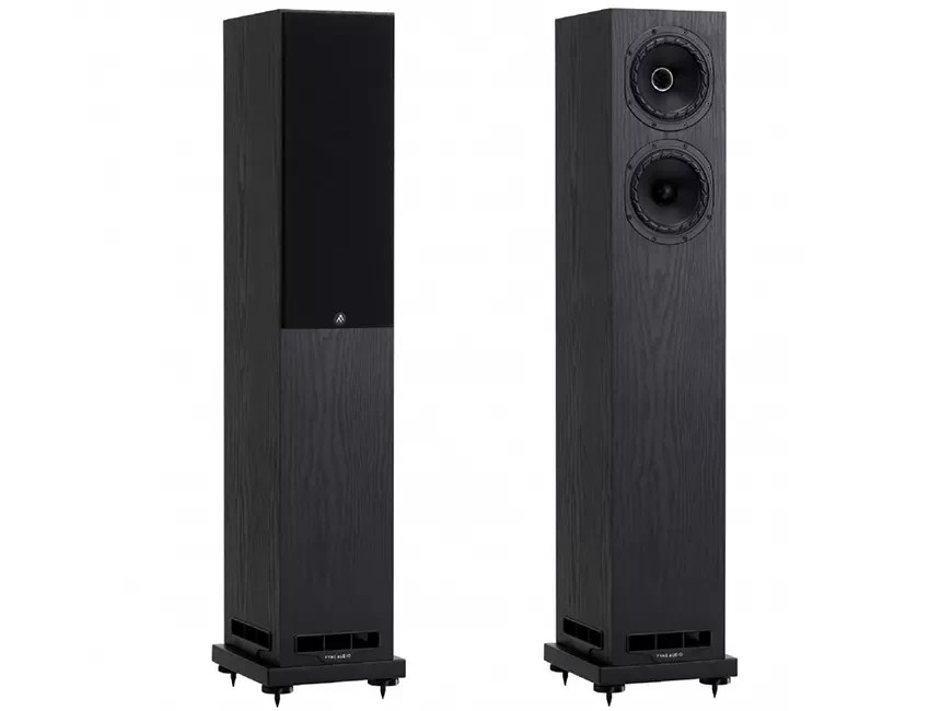 The Fyne Audio F 55 E is a sleek, 2.5-way floorstanding speaker system featuring proprietary IsoFlare technology and a BassTrax cone.