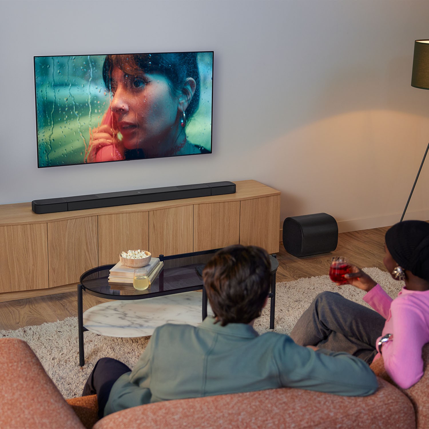 You can also use the speakers as portable Bluetooth speakers, even in stereo, if you pair them as left and right channels. Play your favorite playlist in the kitchen, or move the TV sound from the living room there, for example, if you want to watch the football match while you prepare dinner. 