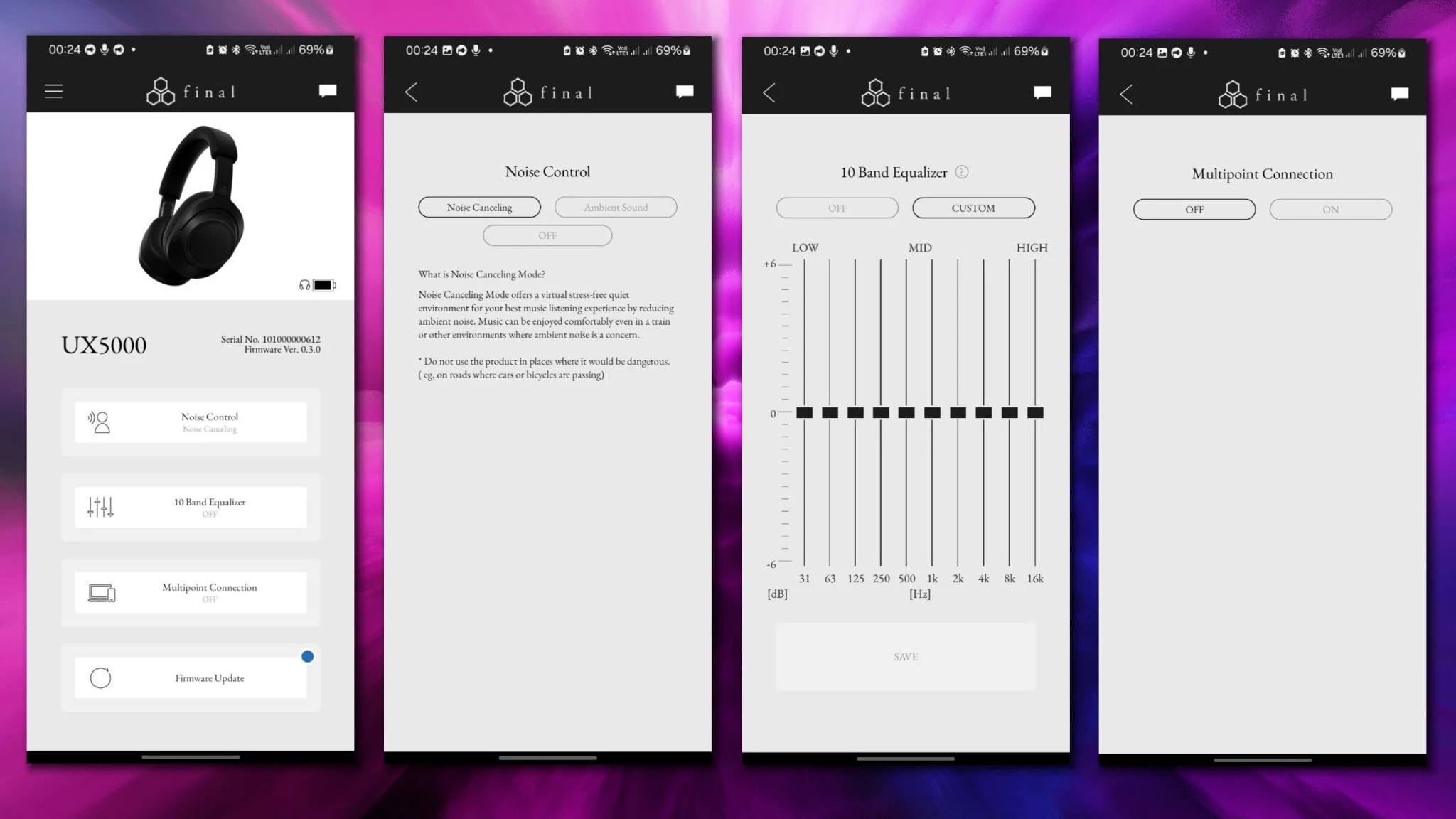 The application was specially created for this model of headphones, so if you already have other models of the brand and have used their application, it will not work here