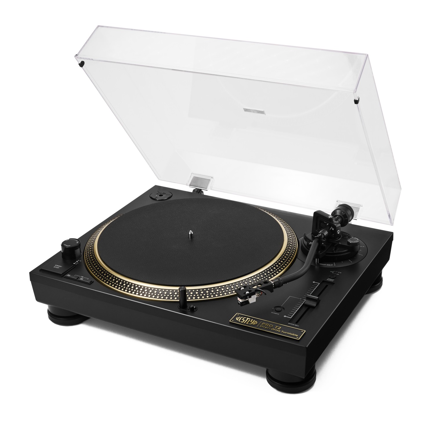 powerful retro DJ turntable with direct drive, built-in RIAA and factory-installed Ortofon VNL pickup