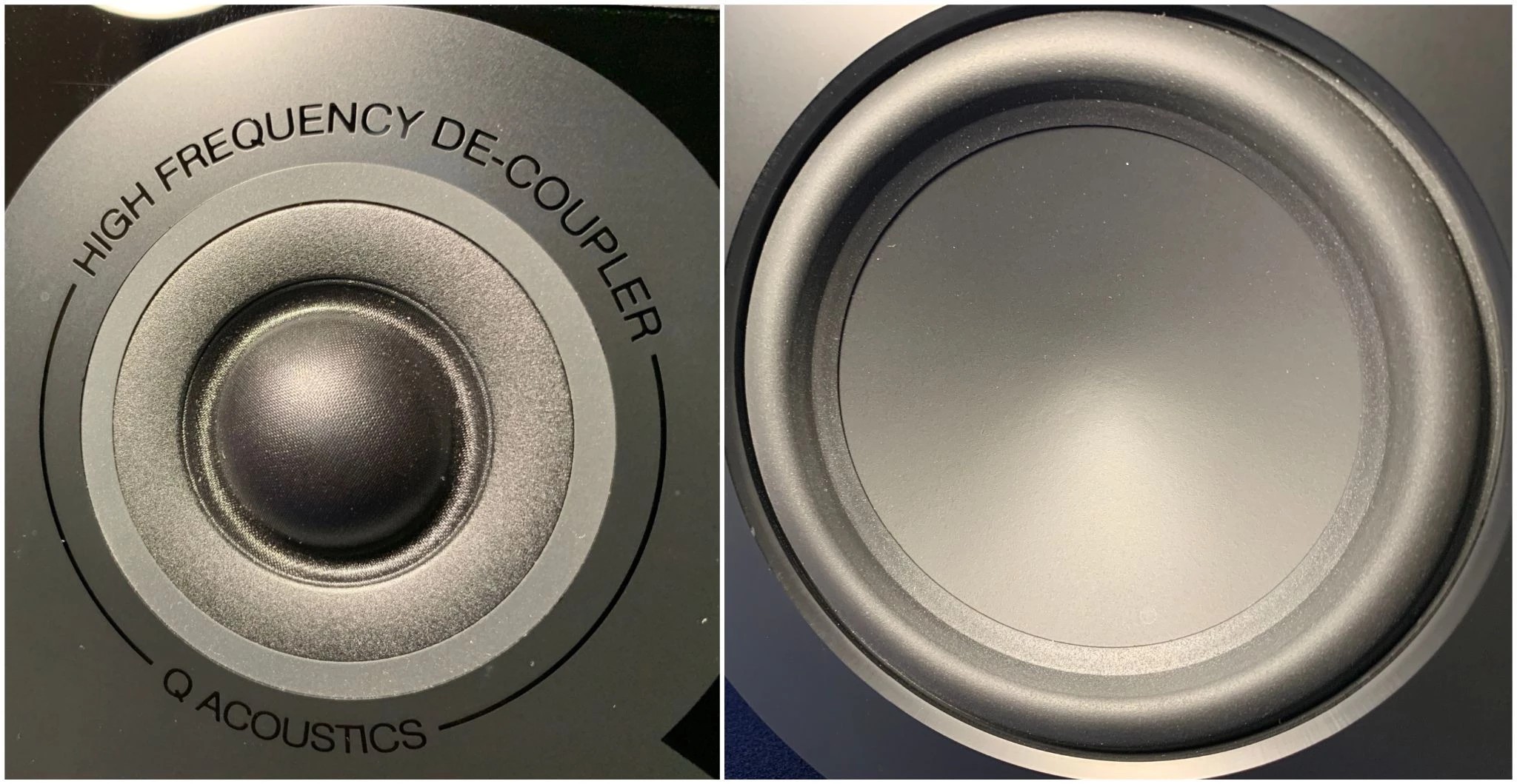 The tweeter is of standard size - 1 inch (25 mm), dome, almost hemispherical.