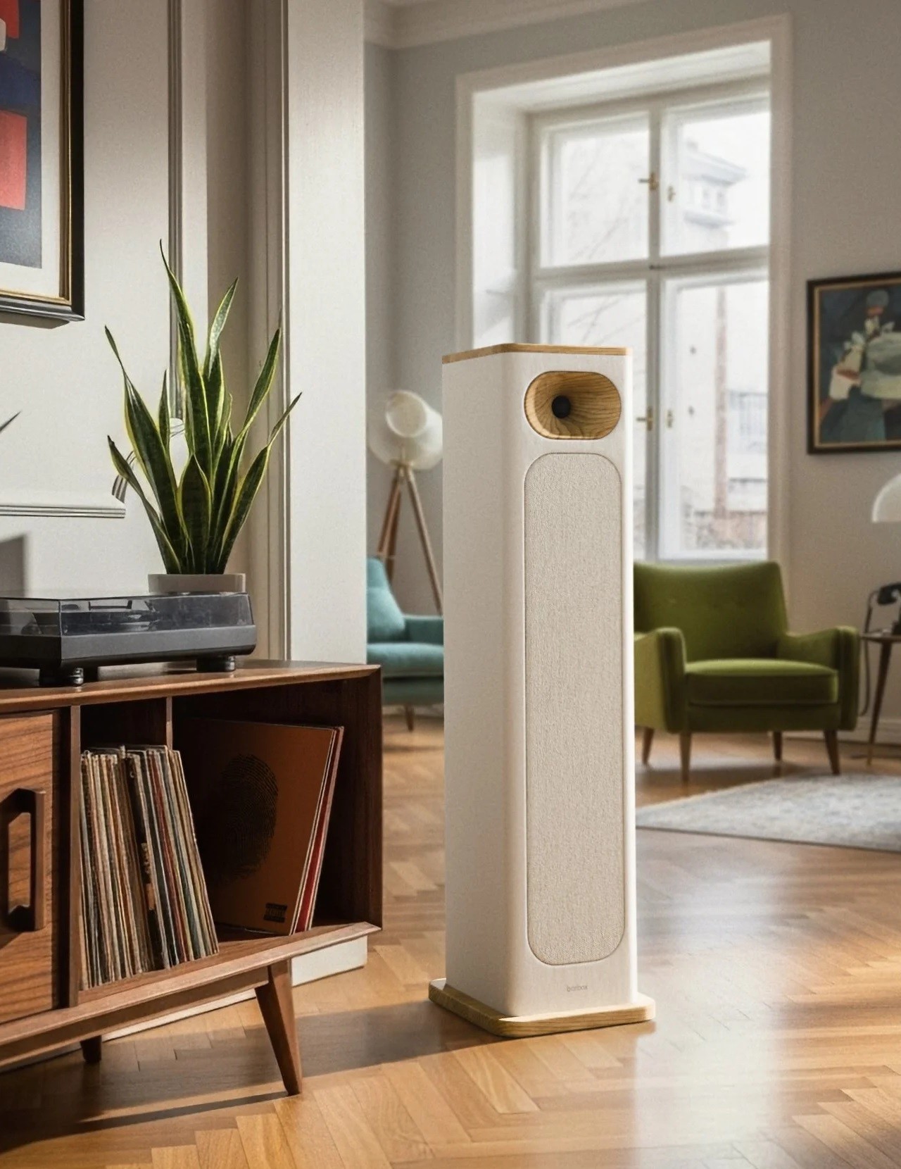 The A.01's cabinet is crafted from carefully selected, robust wood, giving each speaker a unique appearance.