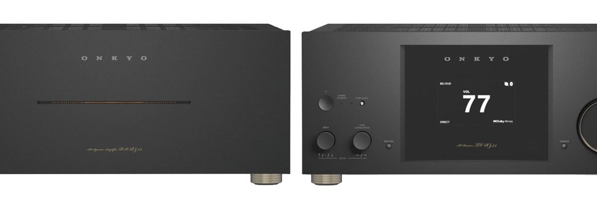 While unnamed, upon closer inspection, an Onkyo PA-RZ91 AV receiver can be identified, reportedly capable of handling up to 15 channels.