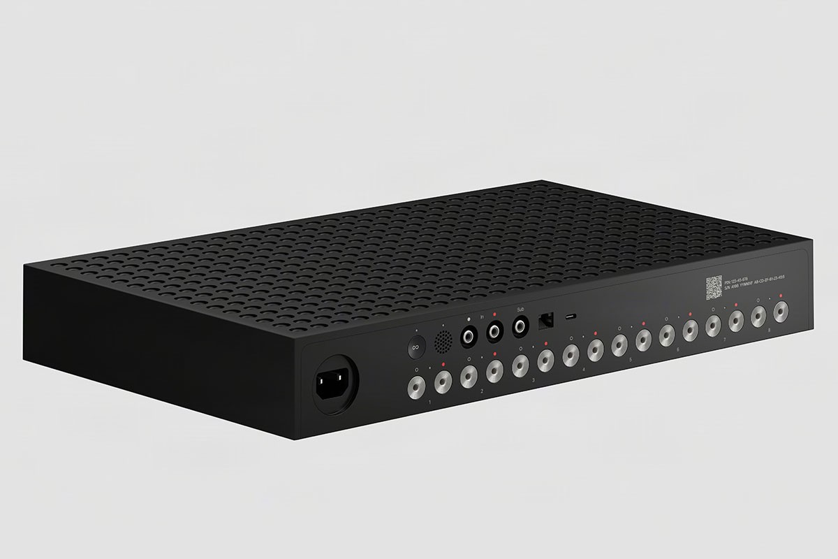 With eight amplified channels, GaN Class-D power, and advanced DSP, Sonos Amp Multi transforms Sonos into a scalable multi-channel platform.