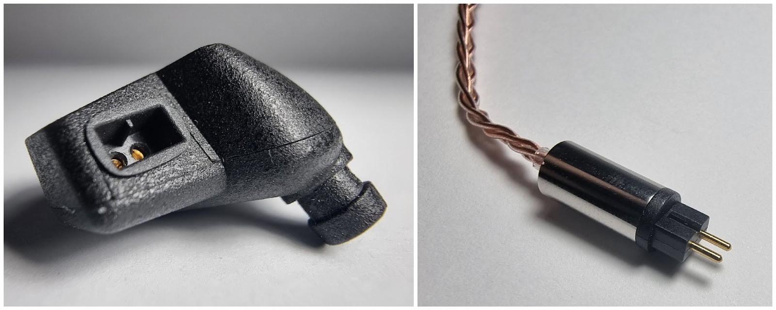 The headphones are equipped with a replaceable two-pin cable, which, in my opinion, is more durable than MMCX.