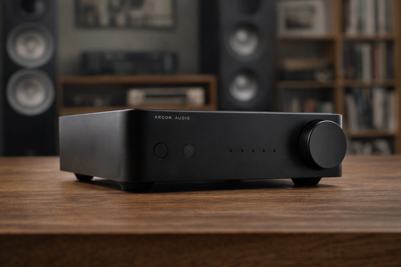 Front-angle view of the Argon SA1 MK2 with its clean controls and solid volume knob.