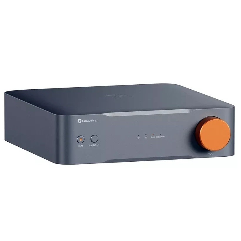 The Fosi Audio S3 is a network audio streamer with a built-in DAC and preamplifier, designed for home audio systems and music streaming. 