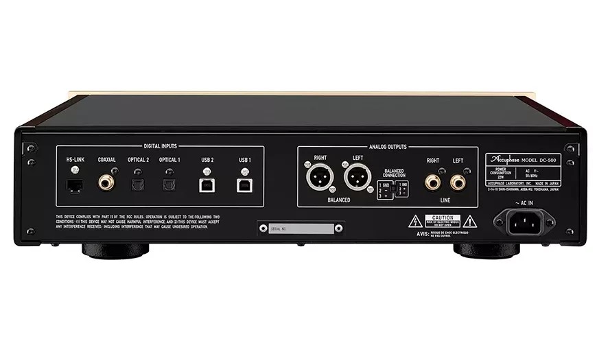 Accuphase DC-500 & DG-78: High-End DAC and Room Correction Go Next Level 10 The Accuphase DC-500 processor's connectivity includes coaxial, optical, and USB Type-B inputs, as well as balanced and unbalanced analog outputs.