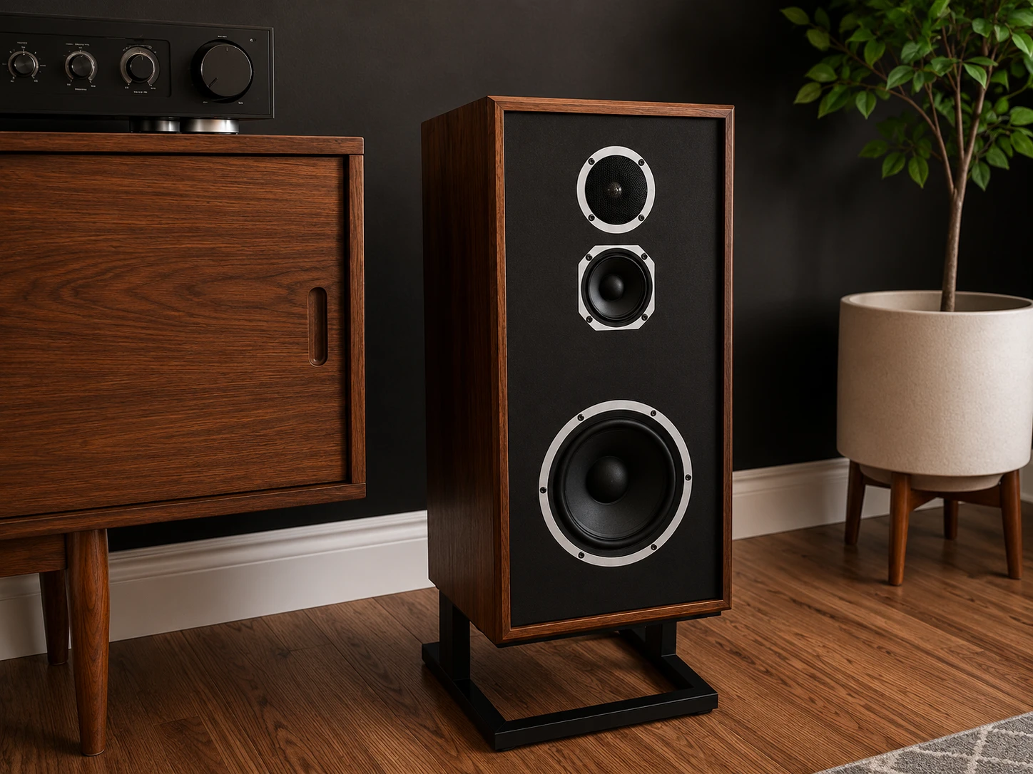 To tailor the sound to your specific room, a three-position Acoustic Balance Control switch adjusts midrange and high-frequency response. 